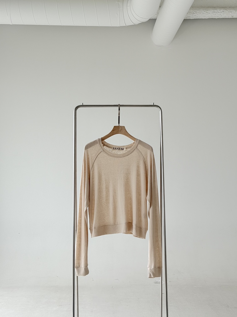 SANTAL韓國直郵實拍女裝新款熱賣休閑推薦時尚長袖T恤亞麻SANTAL長袖T恤圖色1