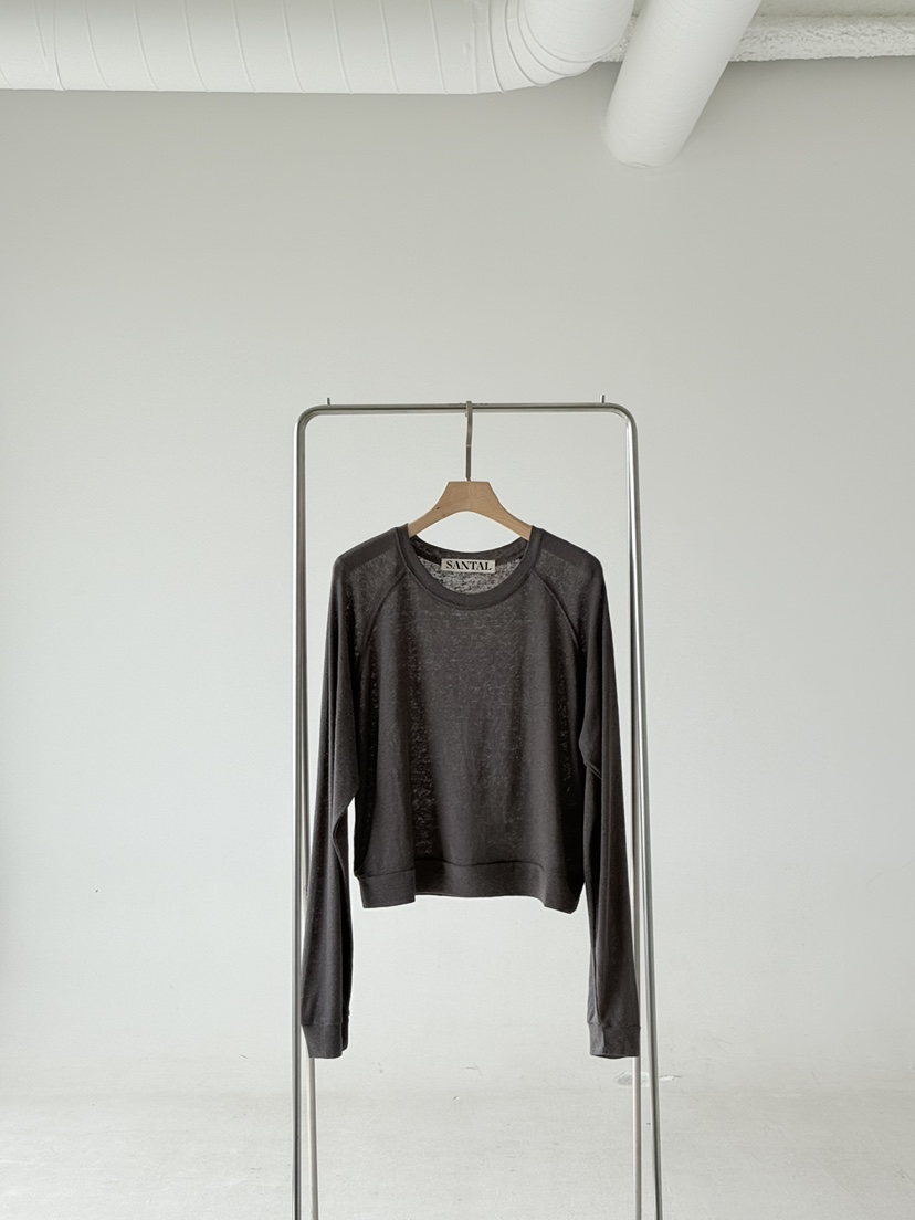 SANTAL韓國直郵實拍女裝新款熱賣休閑推薦時尚長袖T恤亞麻SANTAL長袖T恤圖色2