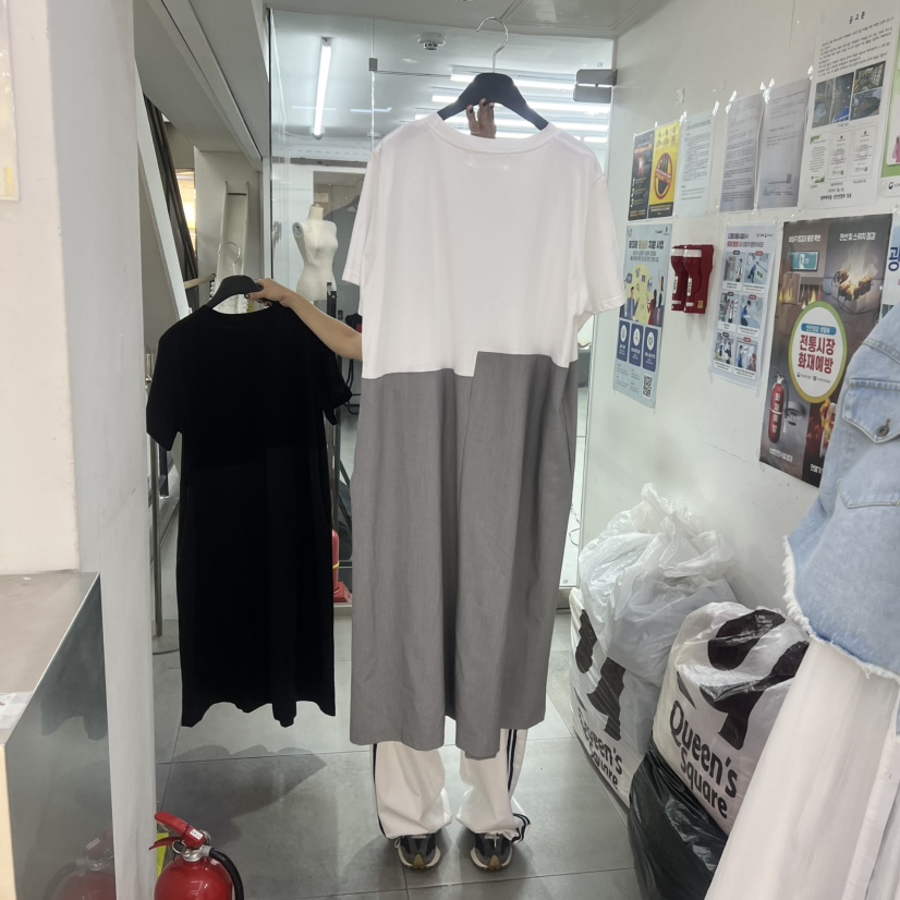 空韓國東大門直郵女裝新款休閑職業26春夏人氣連衣裙撞色BAKHA連衣裙