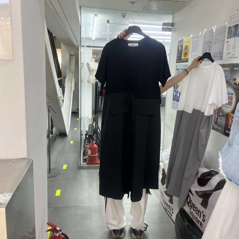 空韓國東大門直郵女裝新款休閑職業26春夏人氣連衣裙撞色BAKHA連衣裙圖色1