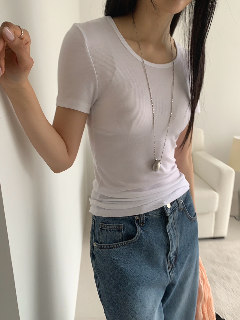 JKICHI韓國直郵女士新款熱賣時尚人氣推薦26春夏休閑T恤天絲JKICHIT恤圖色3