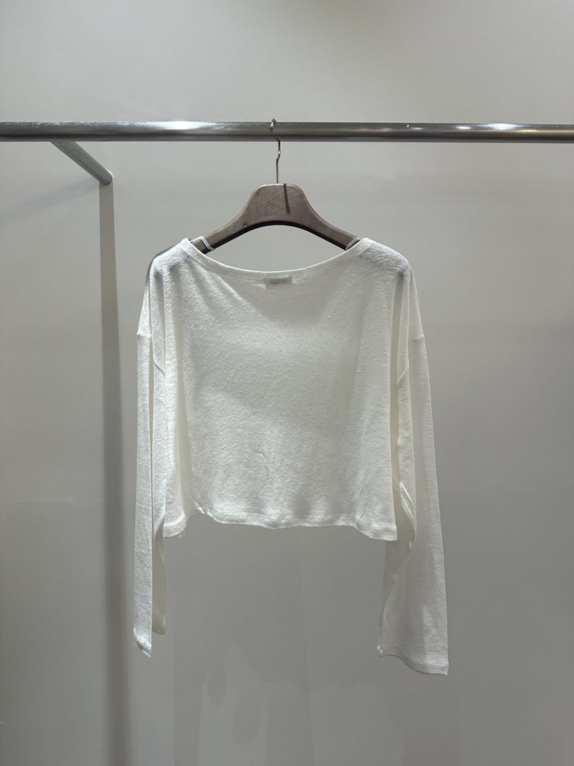 HUE/ERIA韓國直郵實拍女士新款熱賣休閑長袖T恤短款亞麻HUE/ERIA長袖T恤