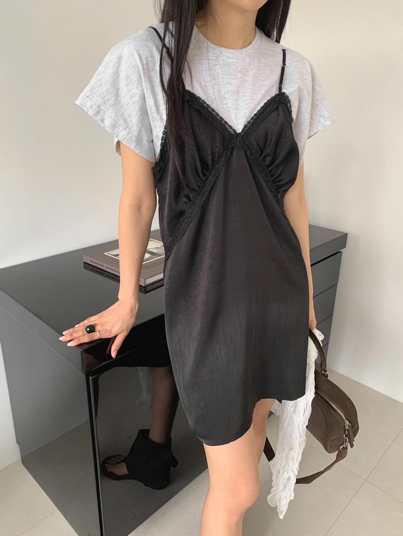 JKICHI韓國東大門代購女裝新品人氣休閑熱賣連衣裙假兩件JKICHI連衣裙