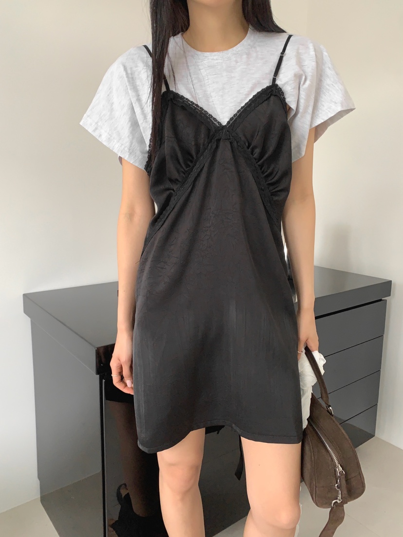 JKICHI韓國東大門代購女裝新品人氣休閑熱賣連衣裙假兩件JKICHI連衣裙