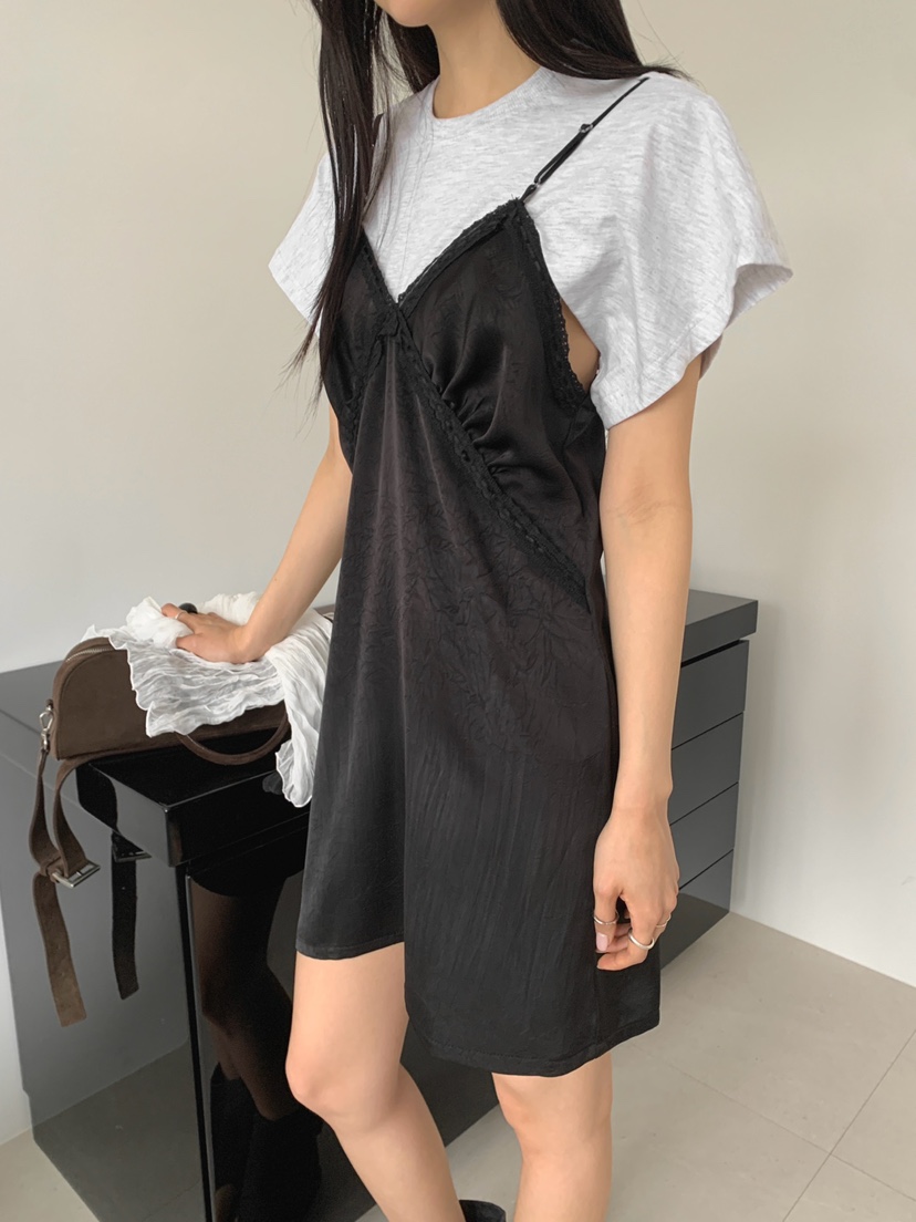 JKICHI韓國東大門代購女裝新品人氣休閑熱賣連衣裙假兩件JKICHI連衣裙