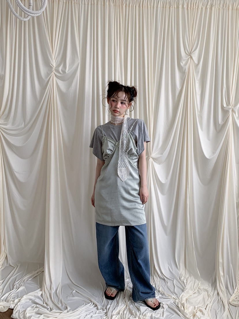 JKICHI韓國東大門代購女裝新品人氣休閑熱賣連衣裙假兩件JKICHI連衣裙