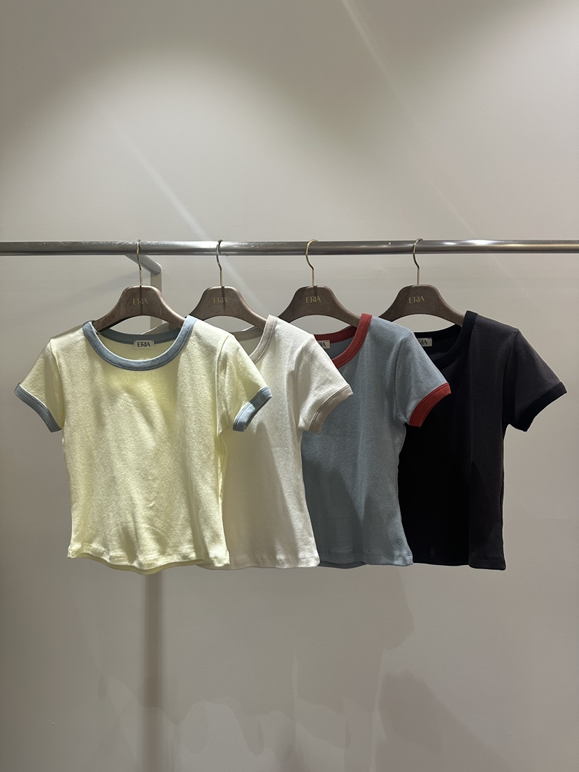 HUE/ERIA韓國東大門直郵女士新品職業時尚26春夏T恤棉布HUE/ERIAT恤