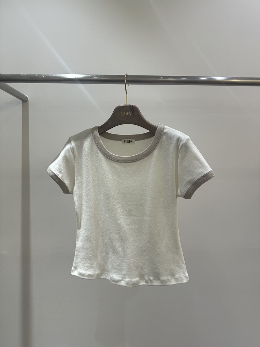 HUE/ERIA韓國東大門直郵女士新品職業時尚26春夏T恤棉布HUE/ERIAT恤圖色2