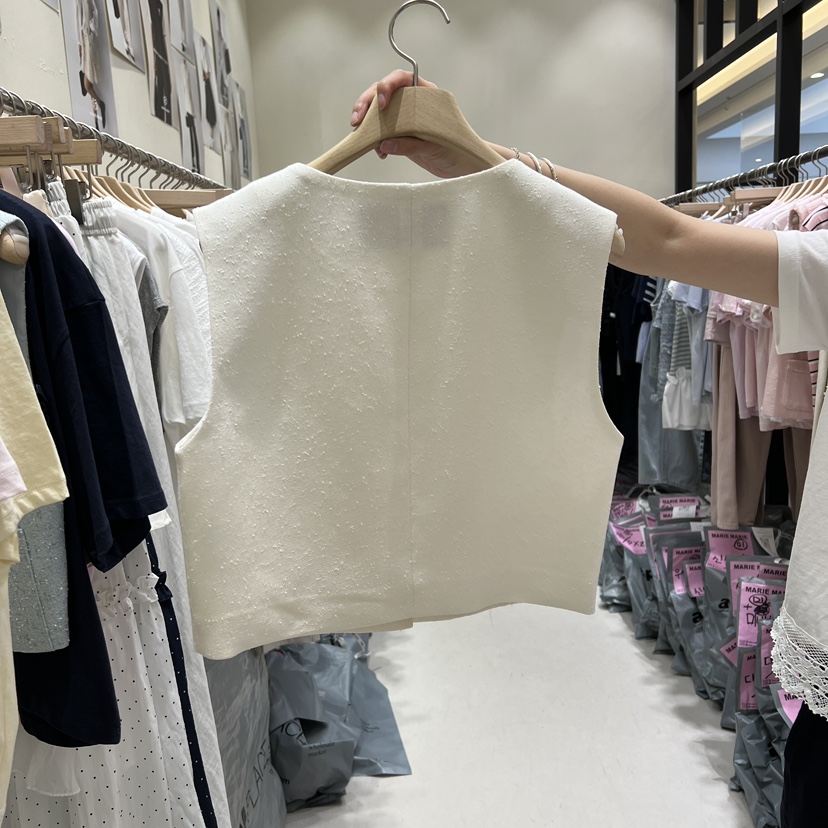 MARIE MARIE韓國東大門直郵女士新品26春夏熱賣馬甲含胸花MARIE MARIE馬甲