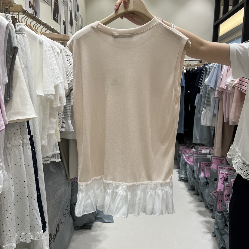 MARIE MARIE韓國直郵實拍女裝新品休閑熱賣吊帶背心褶裥MARIE MARIE吊帶/背心