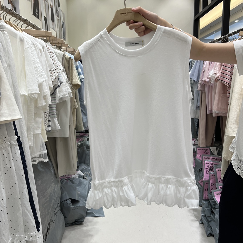 MARIE MARIE韓國直郵實拍女裝新品休閑熱賣吊帶背心褶裥MARIE MARIE吊帶/背心圖色2