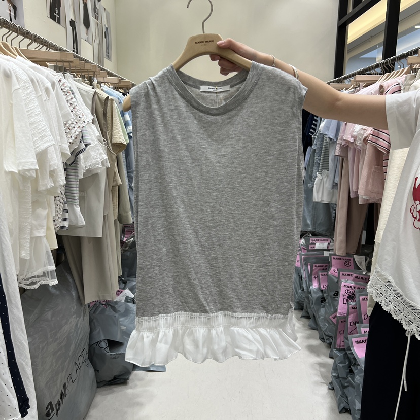 MARIE MARIE韓國直郵實拍女裝新品休閑熱賣吊帶背心褶裥MARIE MARIE吊帶/背心圖色3