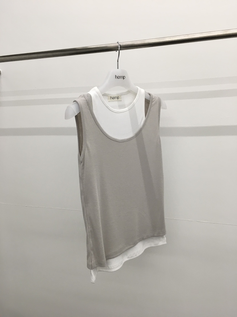 HEMP-P韓國直郵女裝新品熱賣休閑時尚吊帶背心假兩件撞色hemp吊帶/背心