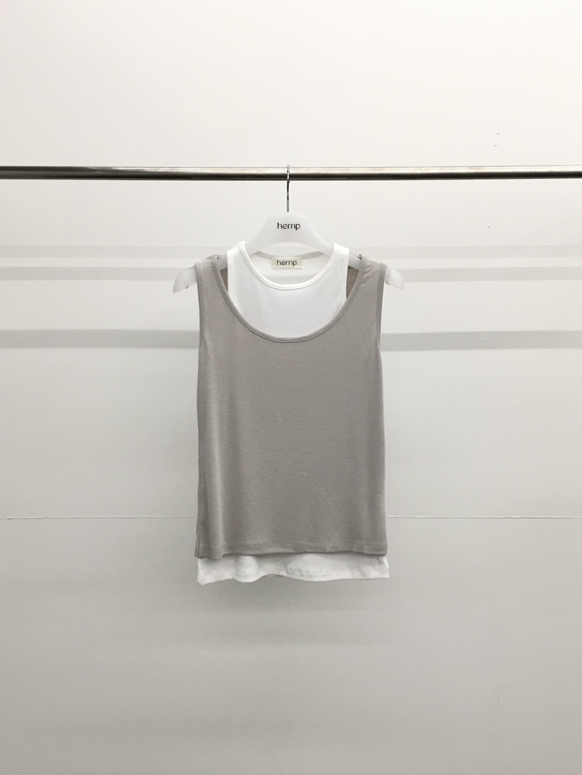 HEMP-P韓國直郵女裝新品熱賣休閑時尚吊帶背心假兩件撞色hemp吊帶/背心圖色1