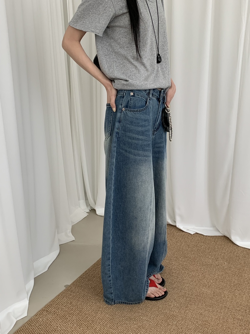 RIVER RAIN韓國直郵實拍女士新品熱賣時尚26春夏推薦牛仔褲RIVER RAIN牛仔褲