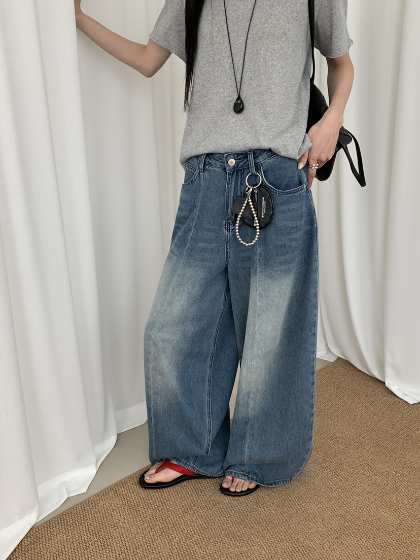 RIVER RAIN韓國直郵實拍女士新品熱賣時尚26春夏推薦牛仔褲RIVER RAIN牛仔褲