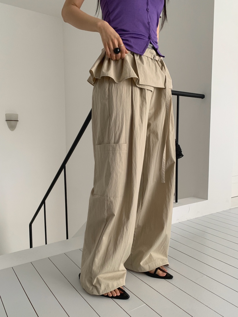 JKICHI韓國東大門直郵女裝新款人氣26春夏職業休閑褲含腰帶JKICHI休閑褲