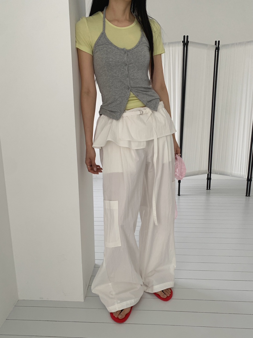 JKICHI韓國東大門直郵女裝新款人氣26春夏職業休閑褲含腰帶JKICHI休閑褲