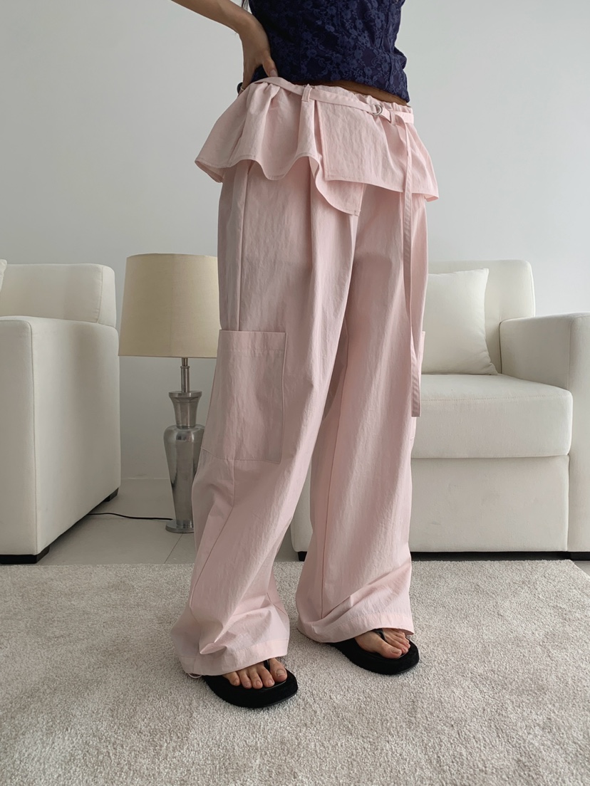 JKICHI韓國東大門直郵女裝新款人氣26春夏職業休閑褲含腰帶JKICHI休閑褲