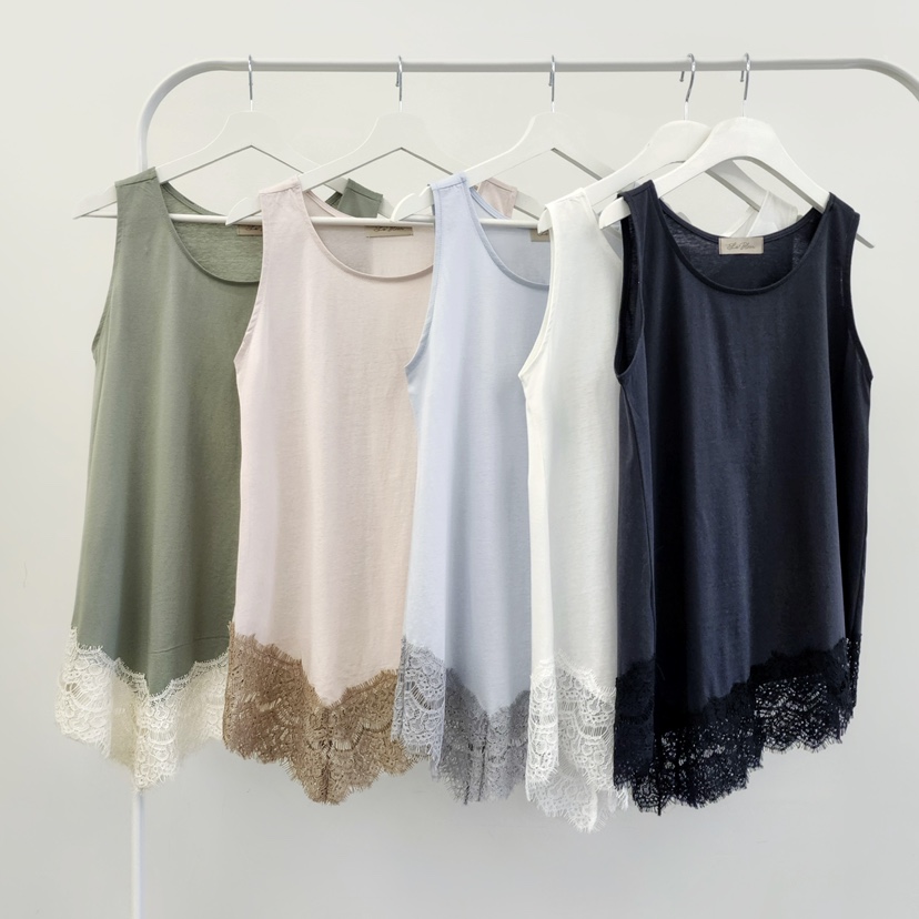 LA BLOOM韓國代購女士新品休閑時尚職業吊帶背心不對稱蕾絲La Bloom吊帶/背心