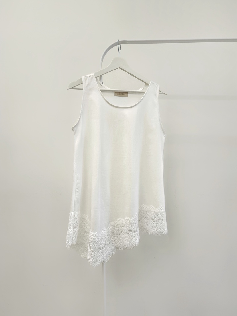 LA BLOOM韓國代購女士新品休閑時尚職業吊帶背心不對稱蕾絲La Bloom吊帶/背心圖色1