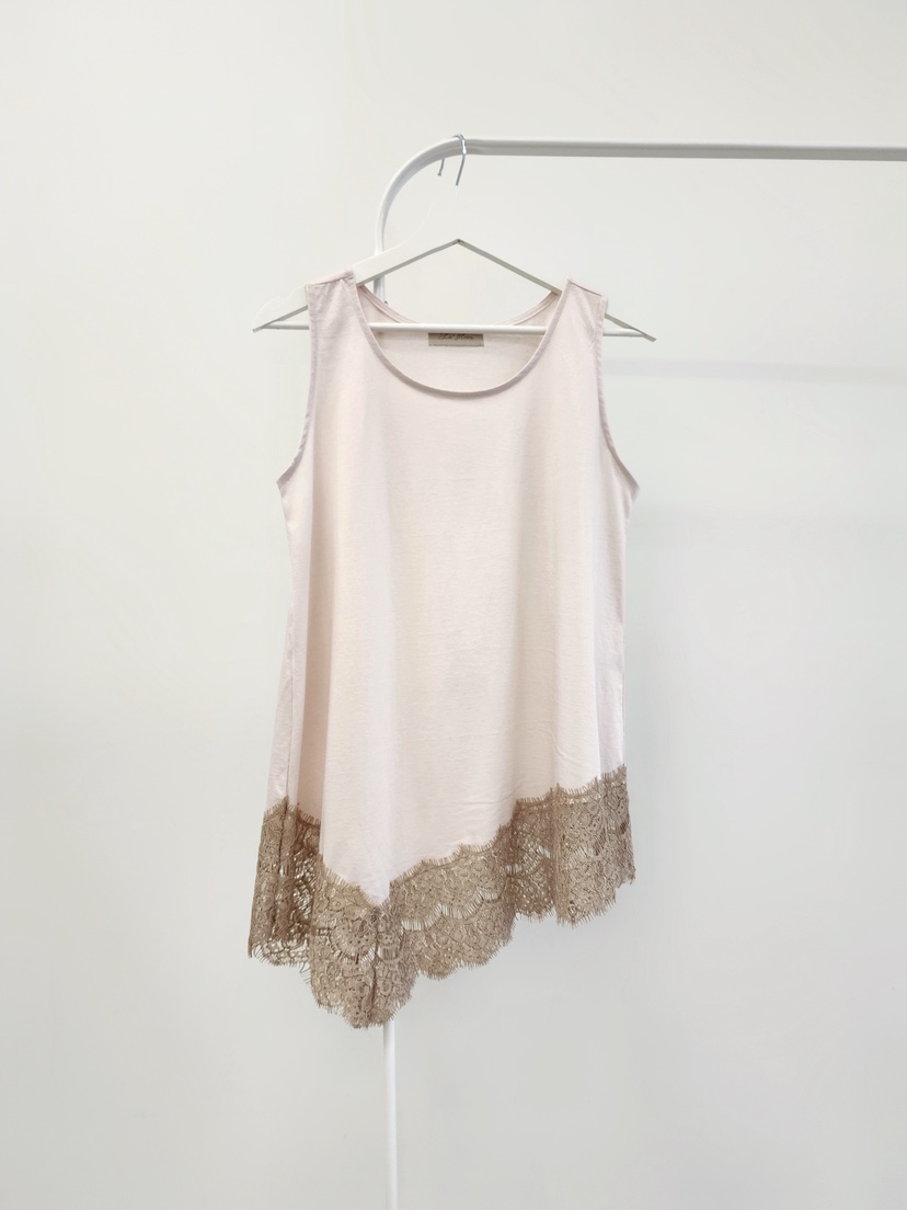 LA BLOOM韓國代購女士新品休閑時尚職業吊帶背心不對稱蕾絲La Bloom吊帶/背心圖色2