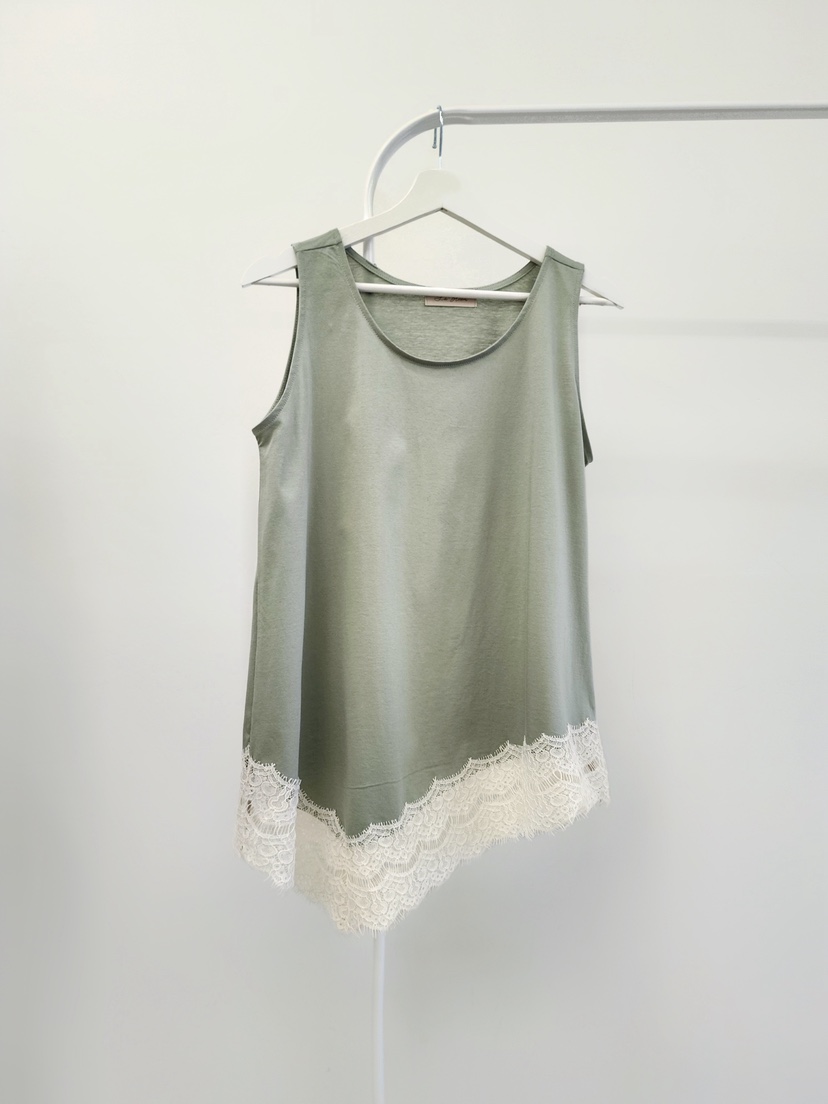 LA BLOOM韓國代購女士新品休閑時尚職業吊帶背心不對稱蕾絲La Bloom吊帶/背心圖色4