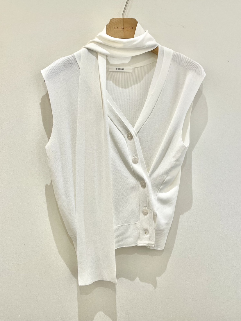 OBSESS韓國直郵女士新品26春夏熱賣時尚職業推薦馬甲含圍巾OBSESS/EARLY BIRD馬甲圖色1