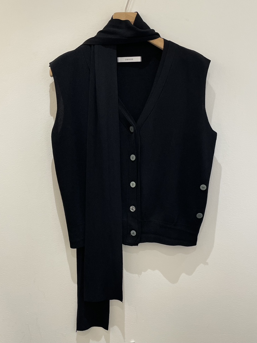 OBSESS韓國直郵女士新品26春夏熱賣時尚職業推薦馬甲含圍巾OBSESS/EARLY BIRD馬甲圖色3