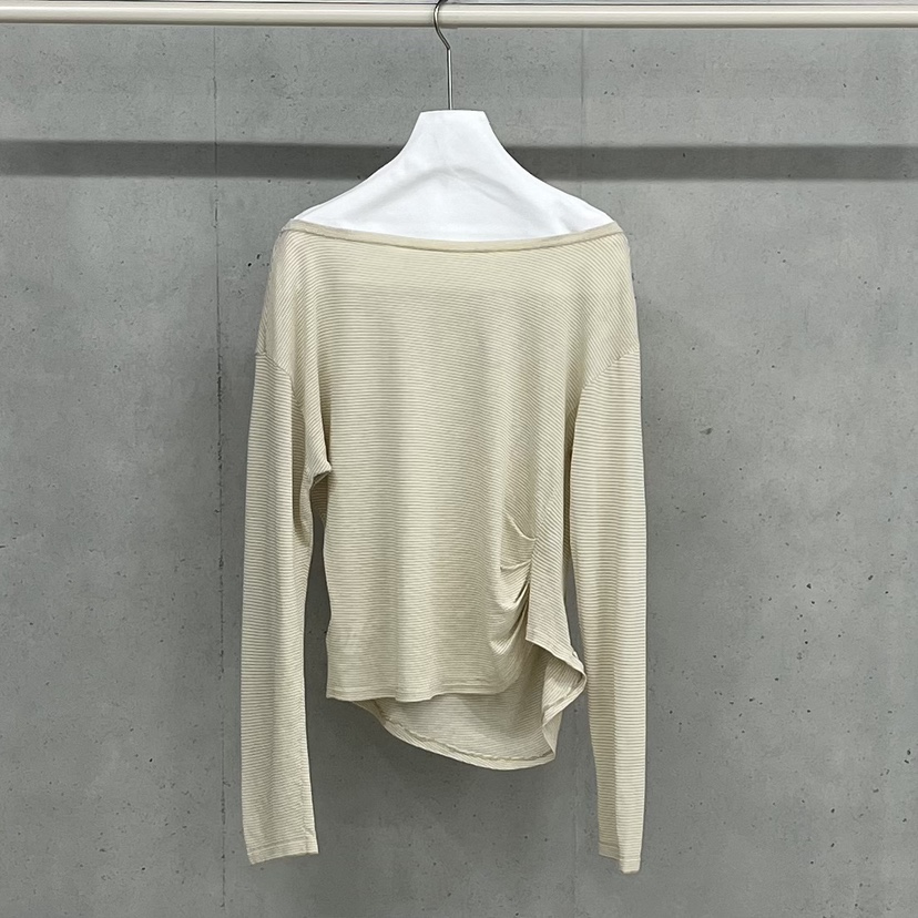 HELDER-P韓國直郵實拍女士新品休閑時尚長袖T恤露肩亞麻HELDER長袖T恤