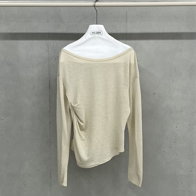 HELDER-P韓國直郵實拍女士新品休閑時尚長袖T恤露肩亞麻HELDER長袖T恤圖色1