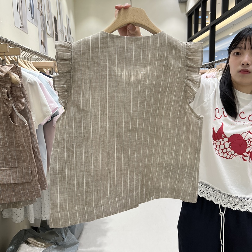 MARIE MARIE韓國直郵實拍女裝新款26春夏熱賣馬甲亞麻布MARIE MARIE馬甲