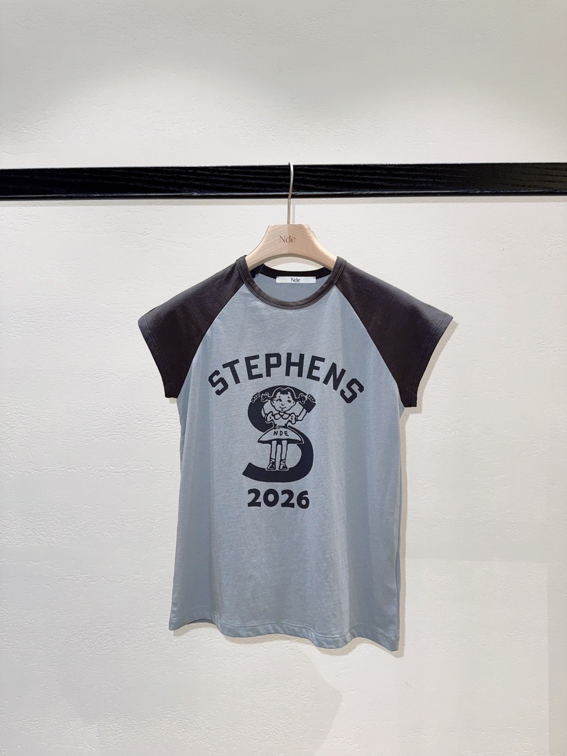 NDE韓國直郵女士新款推薦熱賣人氣26春夏職業時尚T恤插肩袖BOHEME_NDET恤圖色1