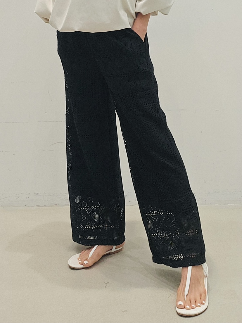 NEOUL韓國東大門直郵女士新品26春夏人氣職業休閑褲鉤針編織NEOUL/ahin雙領標簽休閑褲