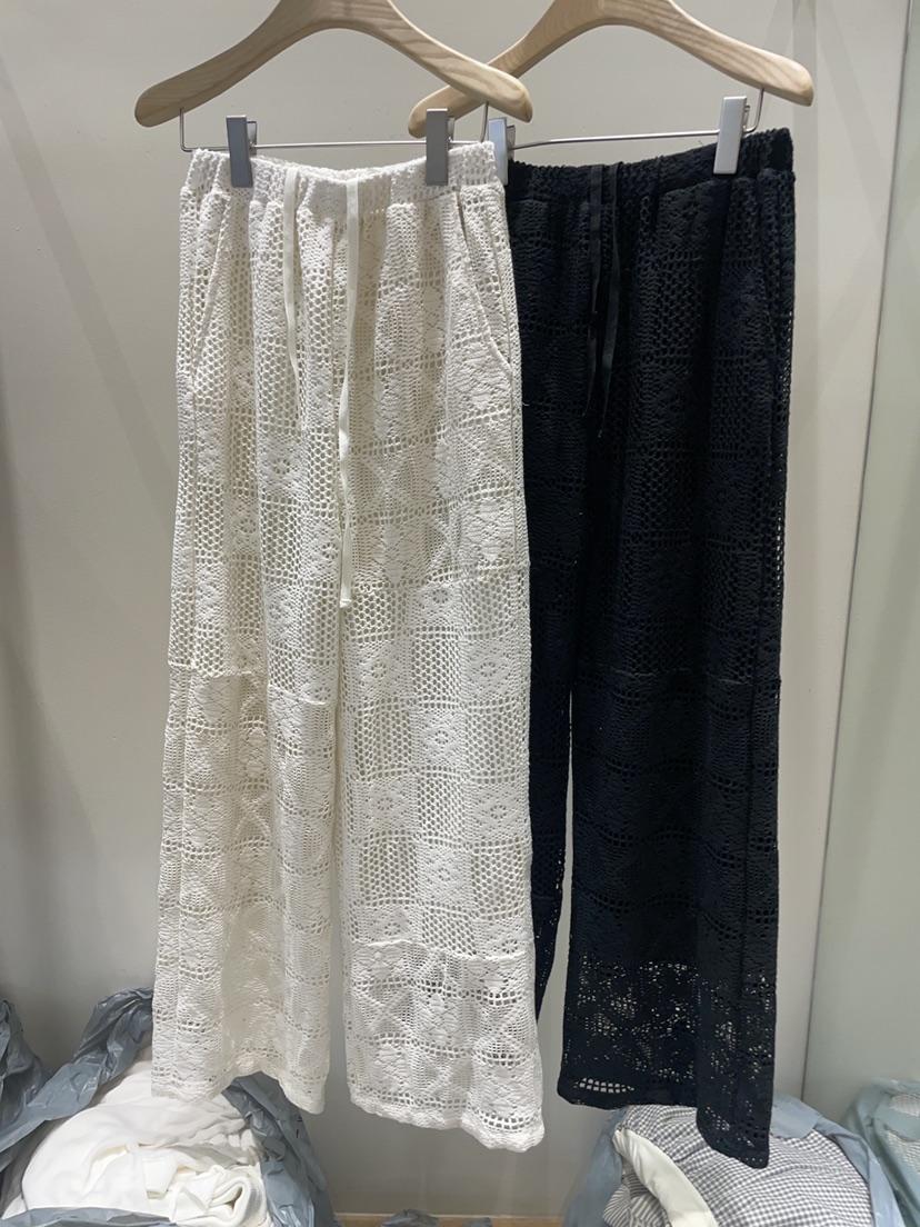 NEOUL韓國東大門直郵女士新品26春夏人氣職業休閑褲鉤針編織NEOUL/ahin雙領標簽休閑褲