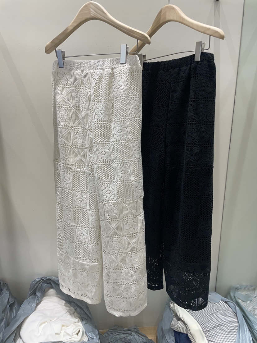 NEOUL韓國東大門直郵女士新品26春夏人氣職業休閑褲鉤針編織NEOUL/ahin雙領標簽休閑褲