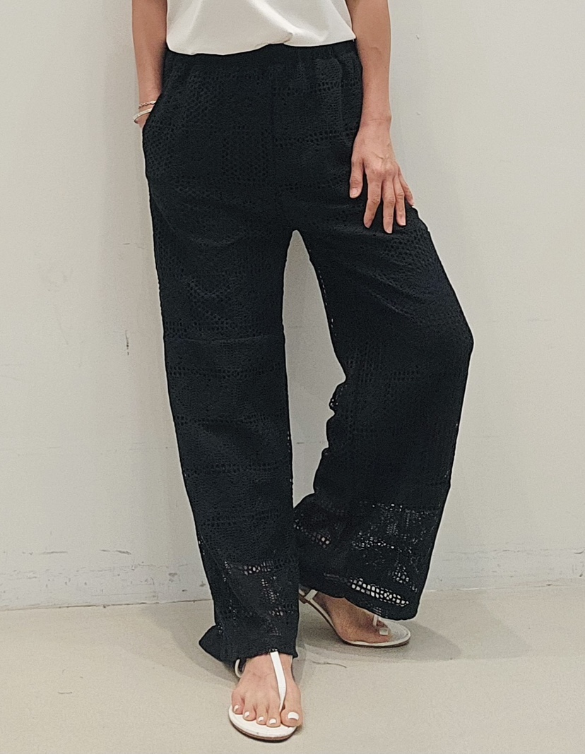 NEOUL韓國東大門直郵女士新品26春夏人氣職業休閑褲鉤針編織NEOUL/ahin雙領標簽休閑褲圖色2