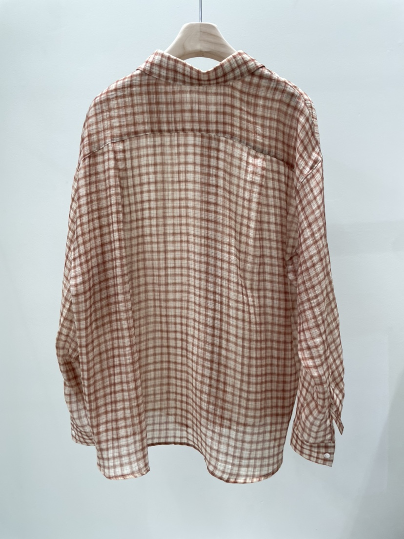 AMY GRACE-A韓國代購女裝新品人氣襯衫蕾絲衫不含內搭格子AMY GRACE-A襯衫/蕾絲衫