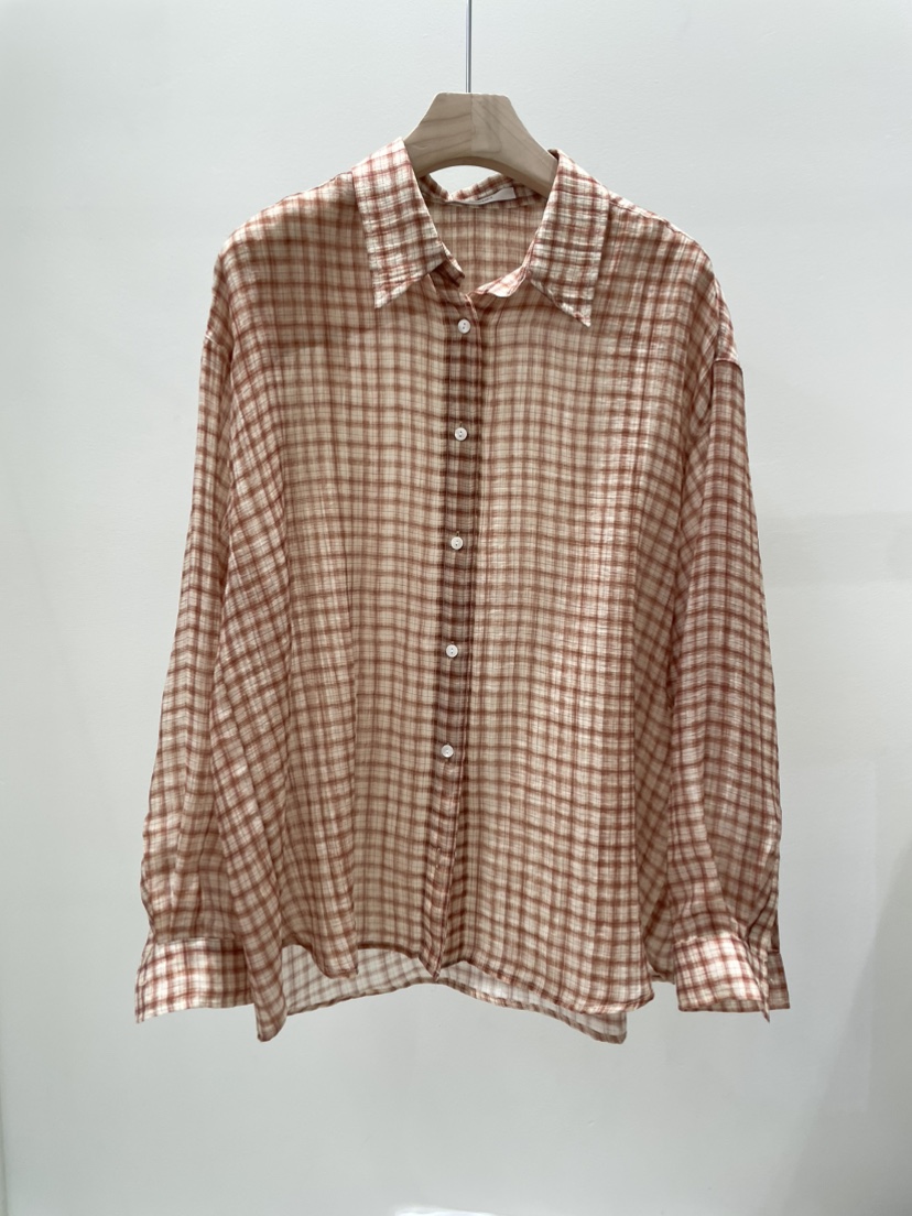 AMY GRACE-A韓國代購女裝新品人氣襯衫蕾絲衫不含內搭格子AMY GRACE-A襯衫/蕾絲衫圖色1