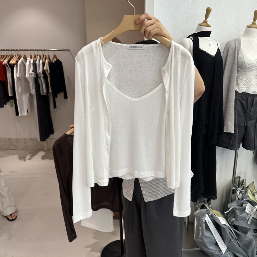 ANDMORE BUTTON韓國東大門直郵女士新款熱賣套裝套裝開衫ANDMORE BUTTON套裝圖色1