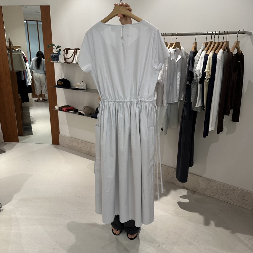 ANDMORE BUTTON韓國代購女士新品休閑人氣時尚連衣裙褶皺ANDMORE BUTTON連衣裙