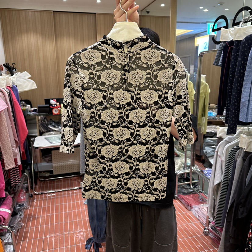 EEE韓國直郵實拍女裝新款26春夏時尚推薦職業休閑襯衫蕾絲衫EEE襯衫/蕾絲衫