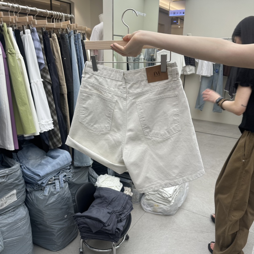 I MFACT韓國直郵實拍女裝新款推薦時尚職業休閑短褲褶皺棉I MFACT短褲