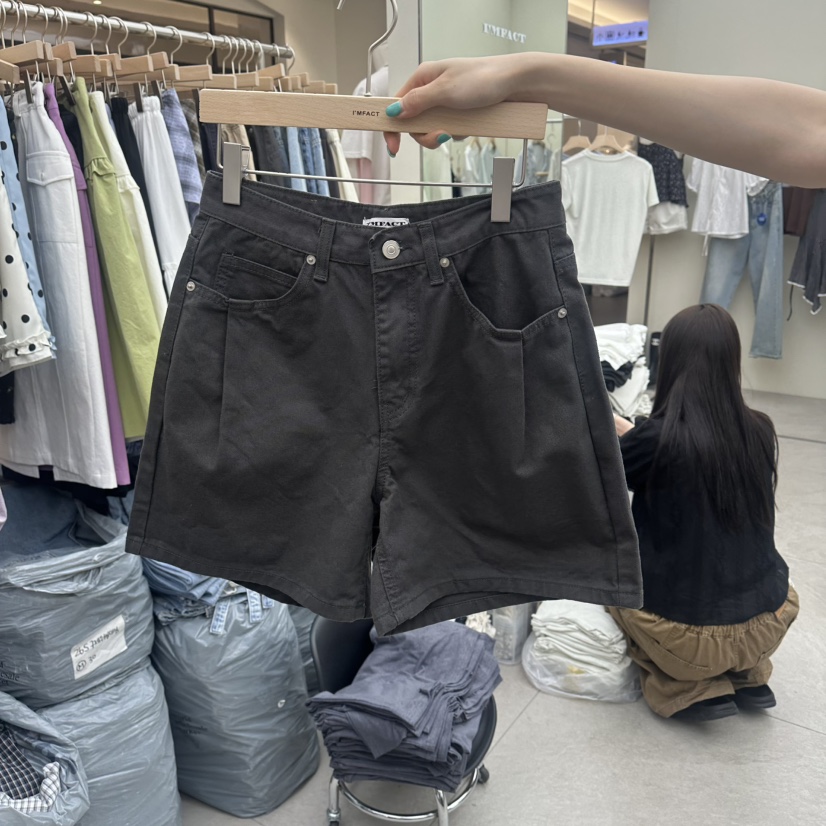 I MFACT韓國直郵實拍女裝新款推薦時尚職業休閑短褲褶皺棉I MFACT短褲圖色2
