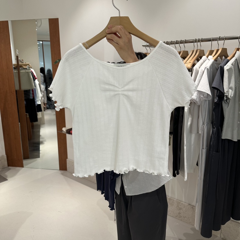 ANDMORE BUTTON韓國直郵實拍女士新品推薦職業熱賣休閑T恤ANDMORE BUTTONT恤圖色1