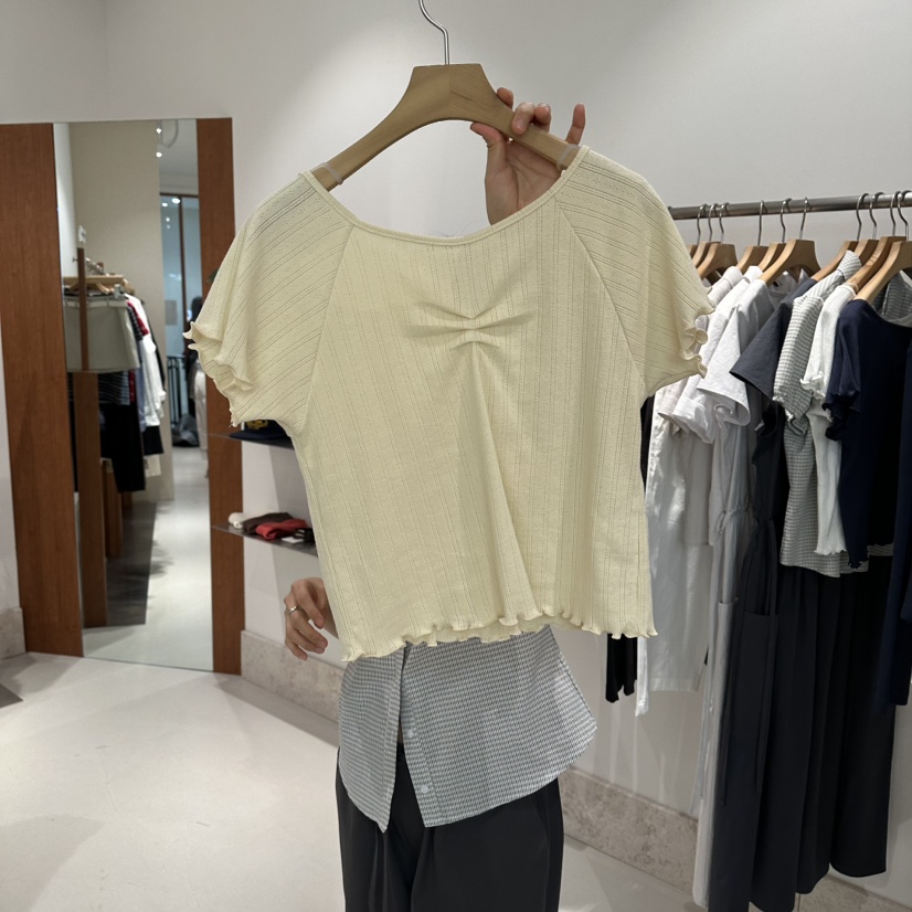 ANDMORE BUTTON韓國直郵實拍女士新品推薦職業熱賣休閑T恤ANDMORE BUTTONT恤圖色2