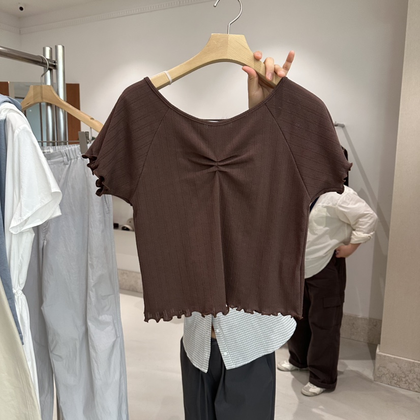 ANDMORE BUTTON韓國直郵實拍女士新品推薦職業熱賣休閑T恤ANDMORE BUTTONT恤圖色4