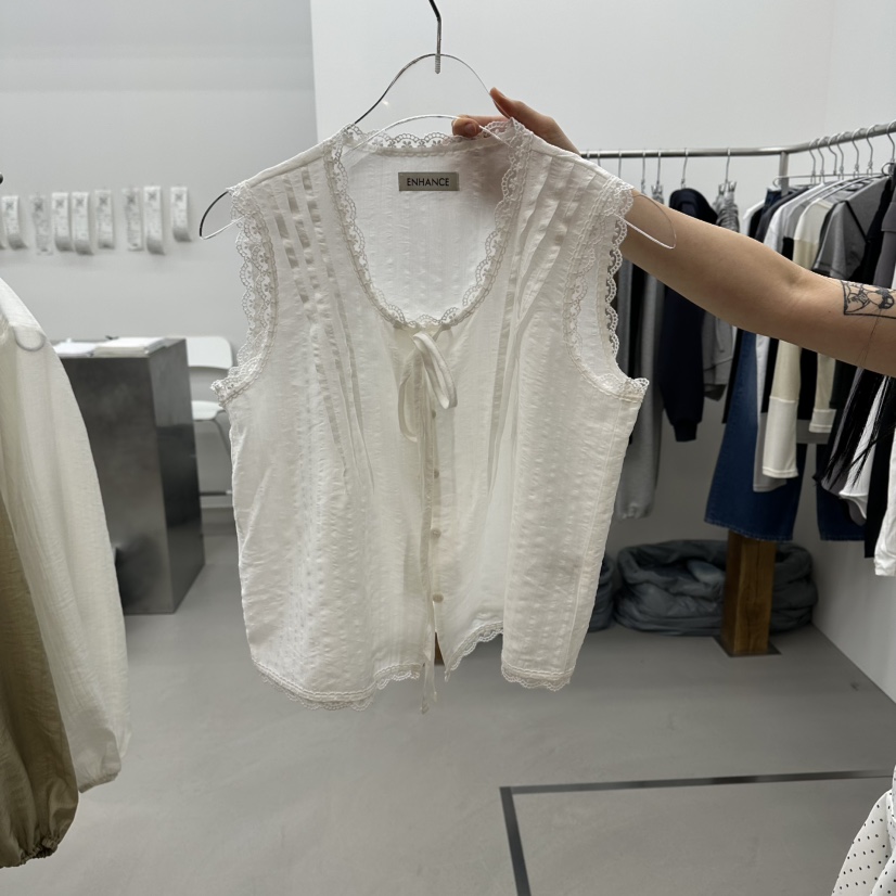 ENHANCE韓國東大門直郵女士新款熱賣吊帶背心不含內搭褶裥ENHANCE/HOPESMORE吊帶/背心圖色1