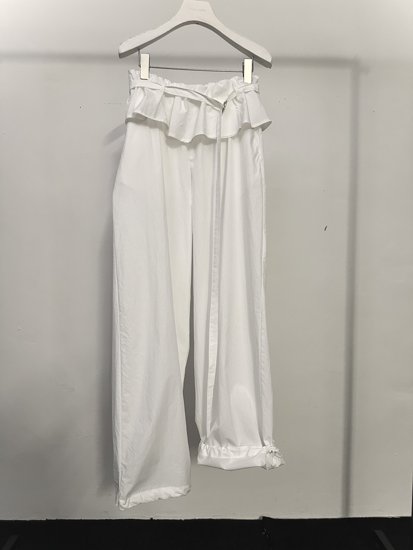 VISUAL SPACE/PAGE92/FLEISCHER韓國直郵實拍女裝新品推薦休閑褲荷葉邊腰帶VISUAL SPACE/PAGE92/FLEISCHER休閑褲圖色1