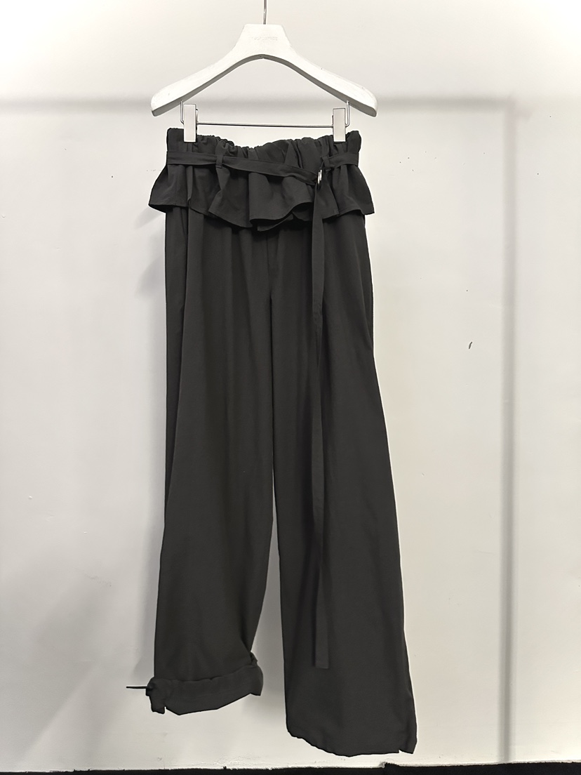 VISUAL SPACE/PAGE92/FLEISCHER韓國直郵實拍女裝新品推薦休閑褲荷葉邊腰帶VISUAL SPACE/PAGE92/FLEISCHER休閑褲圖色2